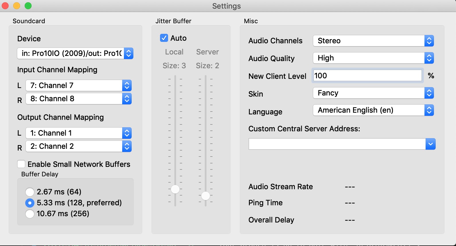 Configure Jamulus settings